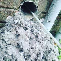 We pulled a lot of lint out of this dryer vent system! It's important to have dryer vents cleaned annually to prevent lint build up that can lead to a fire and other health and safety issues.